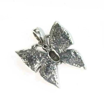 【バディ/シルバーアクセサリー】シルバー925/バタフライ/ホワイトシェル/蝶/貝/ネックレスペンダントトップ/実店舗のあるお店【シルバーショップバディ】5-549