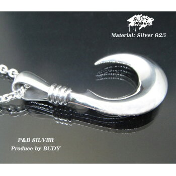 シルバー925フィッシュフックペンダントトップ5-675