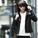 【GWタイムセール(4/24(水)20:00～4/30(火)09:59)】JOHNNY CASCADE-HVY SHEEP(ジョニーカスケード ヘヴィーシープ)レザー フード ライダース ジャケット JOHNNY WOLF ジョニーウルフ バッファローボブズ