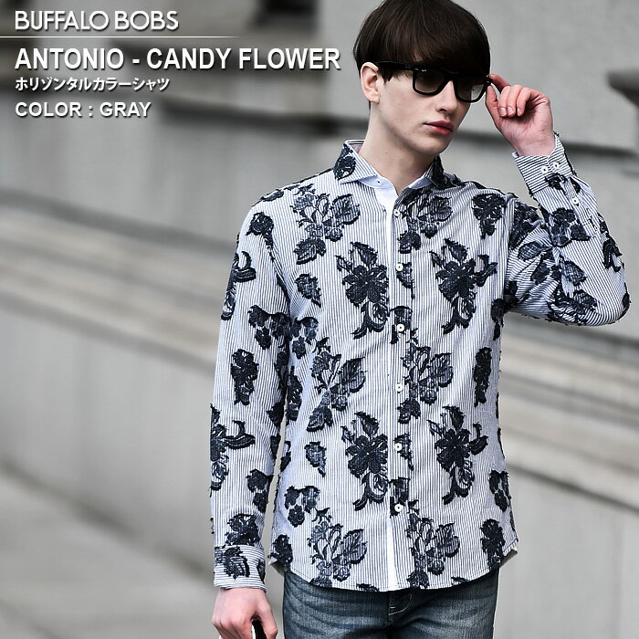 ANTONIO-CANDY FLOWER(アントニオ-キャンディーフラワー)ホリゾンタルカラー 接触冷感 長袖シャツ BUFFALO BOBS バッファローボブズ