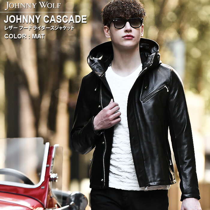 ハレ JOHNNY CASCADE(ジョニーカスケード)レザー フード ライダース ジャケット JOHNNY WOLF ジョニーウルフ バッファローボブズ