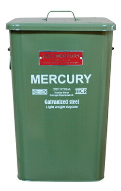 MERCURYマーキュリースクエアダストビンブリキ製ゴミ箱OLIVEGEEENオリーブグリーン