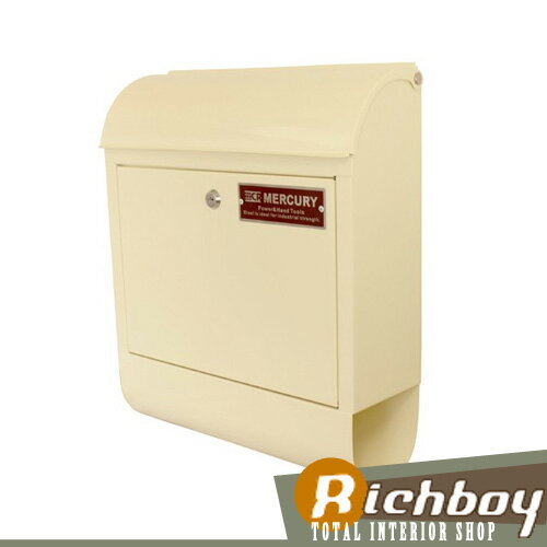 MERCURY マーキュリー MCR Mail Box 郵便ポスト メールボックス 郵便受け 鍵付き C062 アイボリー 【インテリア雑貨の専門店 オシャレ レターボックス エクステリア ポスト おしゃれ 雑貨 リッチボーイ】