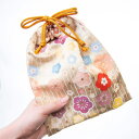 【送料無料】おしゃれ かわいい 御朱印帳 巾着 袋 収納 ポーチ 梅柄 金襴 ベージュ 匠の技 河島幸子・彰子共作 プチギフト プレゼント 神社仏閣巡り スタン...