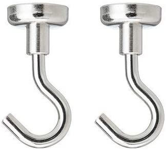 【送料無料】【2個セット】マグネットフック ネオジム磁石 シルバー スチール 通常の磁石の10倍以上の磁力