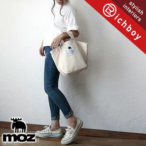 Rakuten - 【送料無料】北欧 moz モズ エルク エコバッグ ランチバッグ 幅47×奥行24×高さ28cm