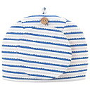 おしゃれ 北欧風 ティーコジー ブルー系 ウェーブ ティーポットカバー 匠の技 河島幸子・彰子共作 日本製 綿100%