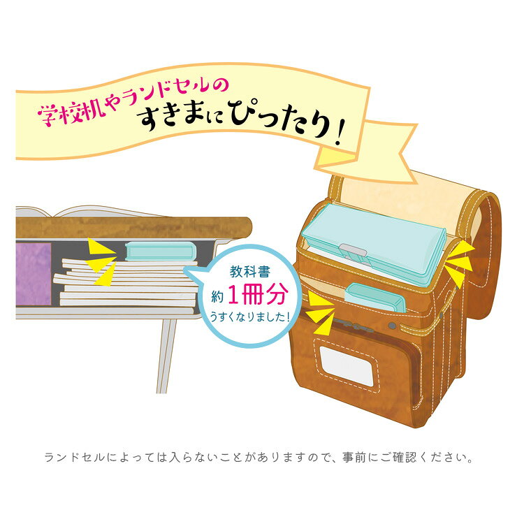 筆箱 透明 小学生 両面 ピッタントン クリア 男の子 女の子 おしゃれ シンプル マグネット筆入 2ドア コンパクト ペンケース クツワ シンプル 入学 筆入 小学校 かわいい 中身が見える 箱型 bugyo-10006821 はんこ奉行 サンプル画像2