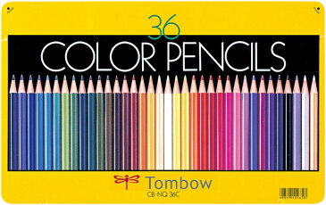 トンボ鉛筆　色鉛筆　36色　缶入　CB-NQ36C折れにくくてなめらかな書き味。粉も出にくい色鉛筆