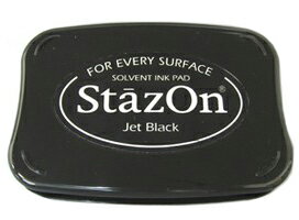 スタンプ台 ステイズオン ジェットブラック 黒 多目的スタンプパッド お名前スタンプ 金属 皮革 プラスチックに インクパッド 油性染料系インク ツキネコ SZ-31