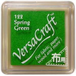 スタンプ台 バーサクラフト Sサイズ スプリンググリーン 緑 布用スタンプパッド インクパッド 水性顔料インク ツキネコ VKS-122