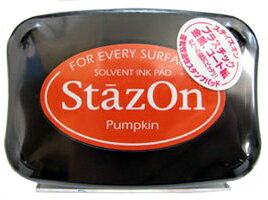 スタンプ台 ステイズオン パンプキン オレンジ 橙色 多目的スタンプパッド お名前スタンプ 金属・皮革・プラスチックに インクパッド 油性染料系インク ツキネコ SZ-92