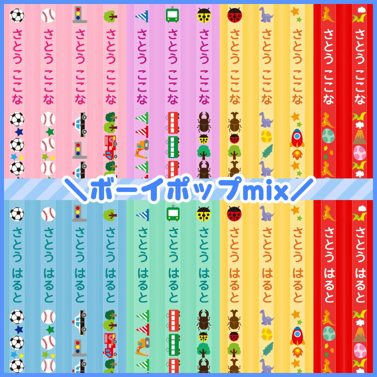 鉛筆 名入れ 【おなまえ鉛筆 イラスト】パステル えんぴつ 日本製 1ダース 12本 2B 名前入り/【黒鉛筆10本+赤鉛筆2本 ソフトクリアケース付属】 入学祝 卒園祝 卒園記念品 誕生日プレゼント