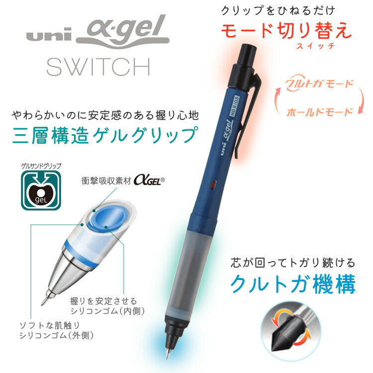 シャーペン シャープペン ユニ アルファゲルスイッチ 0.3mm 0.5mm クルトガ 限定 ※名入れ無し商品 中学生 卒業式 入学祝 uni アルファゲルグリップ シャープペンシル 三菱鉛筆 M3-1009GG 1P M5-1009GG 1P 勉強 自宅学習