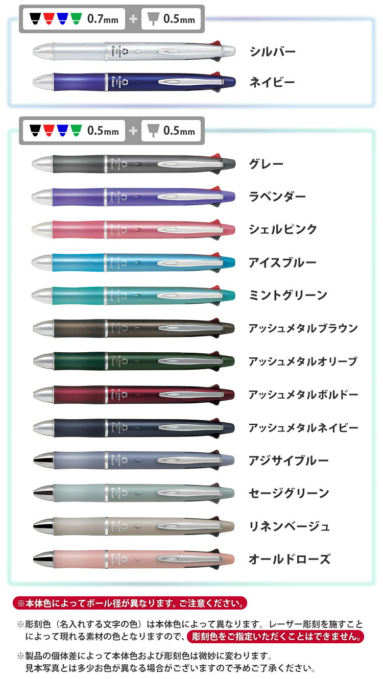 【100円クーポン】 2行 名入れ 多機能 ボールペン ドクターグリップ4+1 0.5mm 0.7mm 多機能ペン 2行彫刻 PILOT パイロット なめらか油性アクロインキ 入学祝 卒業祝 就職祝 誕生日 記念品 卒業記念品 創立記念 送別会 餞別 お祝い 女性 男性 高級 1本から 卒業式 bugyo-10005297 はんこ奉行 サンプル画像2