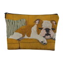 【NO.2】ブルドッグ ポーチ 刺繡風プリント bulldog ブルドッググッズ