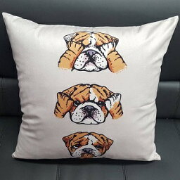 ◆再再再入荷◆クッションカバー　ブルドッグ　bulldog　　ブルドッググッズ　メール便不可　お家時間　生活雑貨　生活グッズ