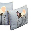 フレンチブルドッグ【2wayクッション/毛布】フレンチブル柄 アウトドア キャンプ 寝具 インテリア クッション時サイズ50×50cm お昼寝