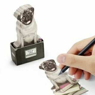 ダイカットフセン パグ 付箋メモ 雑貨 文具 プチギフト pug パググッズ