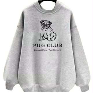 Rakuten - 【ライトグレー】トレーナー　スウェット　パグプリント　PUG　2025AW