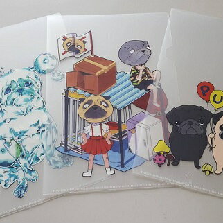 ※決算セール※パグ雑貨【自社オリジナル商品】クリアファイルA4サイズ 新学期 学生 オフィス プレゼント