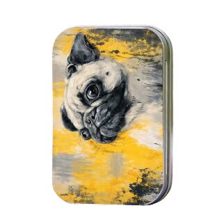 Rakuten - 【再入荷】パグ　スチール缶【2】　おやつ缶　サプリケース　PUG　ギフト　お出かけ　旅行