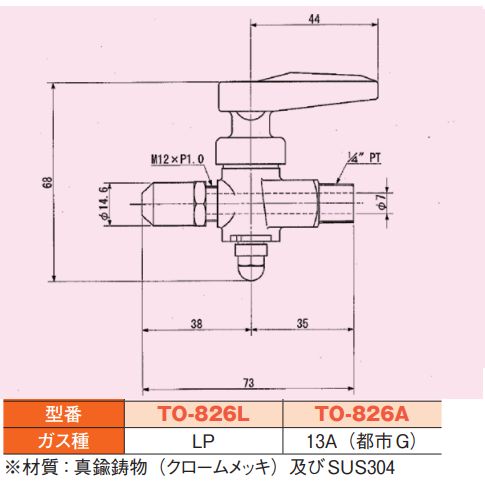 1/4レンジコック [TO-826L/A] 2