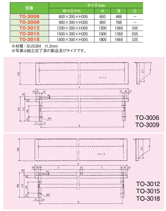 スギコ18-8ウォールシェルフ（平棚）[間口600*奥行300*高さ305mm][TO-3006] 2