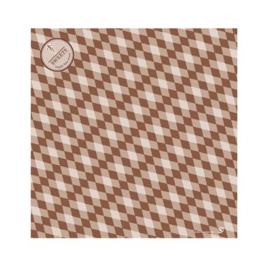 ラミクレープ包装紙(L四角・ブラウン）（200枚入） クレープスリーブ