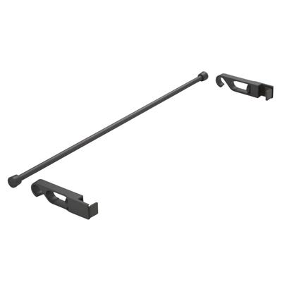 リンクシェルフ用 バーセット 間口45cmタイプ(ブラック)シリーズ ： CENTRO、STEDIA、サイズ:W44.6×D2.0×H10.0cm[補足説明]レードルやキッチンペーパーを掛けるのに便利なパーツです。バー（左右端部キャップ付）+バー取手部品（左右各1個ずつ同梱）【適合本体品番を必ずご確認ください】部品ご購入の際には、お手持ちの本体品番と適合するか、必ずご確認をお願いいたします。同じ部品のように見えても、適合しない場合は取り付けできません。またお取り寄せ品のため、返品、交換もできません。本体の故障の原因になります。【本体適合の調べ方】1．お手持ちの本体の取扱説明書を見る。2．商品名の適合品番にお手持ちの本体があるか、確認する。3．メーカーに確認する。4．弊社にお問い合わせいただく（2〜3営業日ほどお時間いただきます。本体品番をお知らせください）ご不在時の商品配達のご連絡のため、電話番号はなるべく携帯電話の番号を入力してください。
