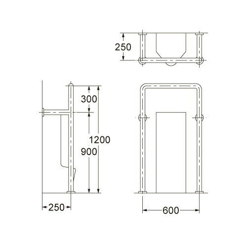 カクダイ ストール小便器用 手すり 2457-34【純正品】