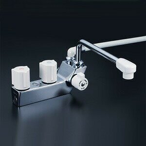 KVK ケーブイケー 【KF207ZRNR3】 デッキ形一時止水付2ハンドルシャワー（右側シャワー）300mmパイプ付..