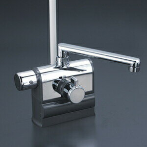 KVK ケーブイケー 【KF3008LR3HS】 デッキ形サーモスタット式シャワー左ハンドル仕様300mmパイプ付 撥..