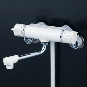 KVK ケーブイケー 【KF800WC4R2】 サーモスタット式シャワー・ホワイト（240mmパイプ付） 寒冷地【純正..