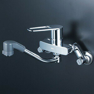 この商品のメーカーへのお問い合わせはコチラ　→　※当店ではお客様のご使用環境等の確認ができませんので商品の仕様・規格・取替適合の可否はお間違えの無いようメーカーへのご確認をお願いしております。KVK ケーブイケー 【MSK110KERFUT】 シングルシャワー付混合栓（eレバー）※シャワーヘッドは固定式です■200mmパイプ付ご不在時の商品配達のご連絡のため、電話番号はなるべく携帯電話の番号を入力してください。