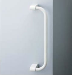 滑りにくく握りやすい手すり ディンプルタイプ（表面が波型）浴室の出入り口に最適のオフセットタイプ..