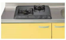 リクシル・サンウェーブ コンパクトキッチン サンファーニ ティオ・プラス 加熱機器 (コンパートメントキッチン用) ガスコンロ 本体のみ 2口コンロ・ホーロートップタイプ R1420B0LHNE INAX【純正品】(3)