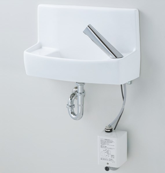 【L-A74TM2B】　LIXIL・リクシル　トイレ用手洗器　自動水栓（アクエナジー）　水石けん入れ付タイプ　床給水・床排水　ハイパーキラミック　INAX【純正品】