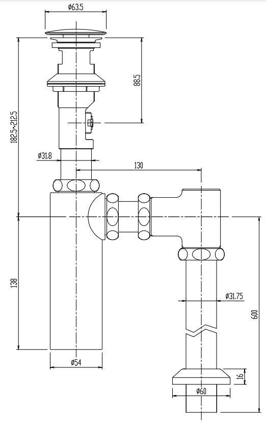 排水金具（ワイヤータイプ・呼び径32mm）　床排水ボトルトラップ（排水口カバー付）ご不在時の商品配達のご連絡のため、電話番号はなるべく携帯電話の番号を入力してください。