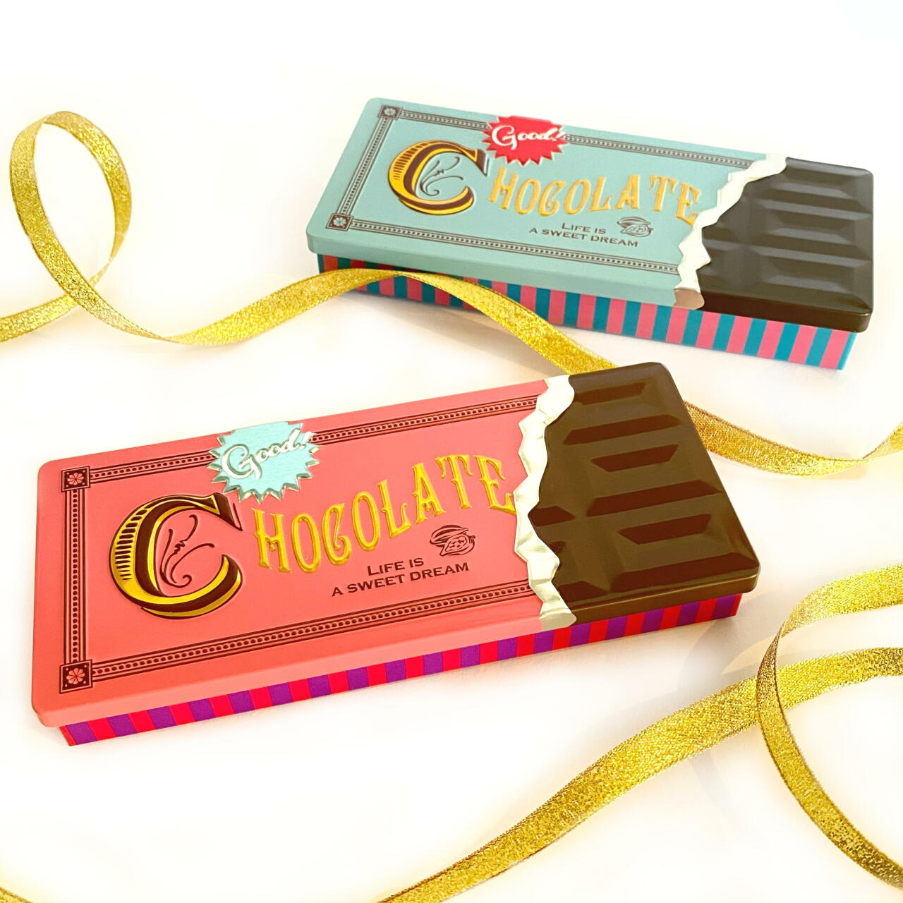 キュート缶［Pink］ 米粉クッキー カカオ＆カカオニブ 2袋 焼き菓子 ギフト 贈り物 板チョコ缶ミルク 2