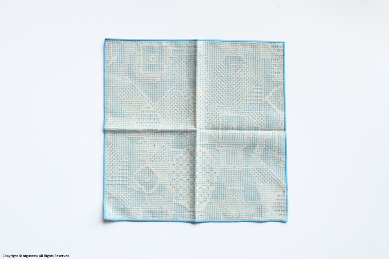 福島の刺子織, ハンカチ / ライトブルー