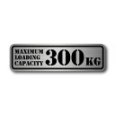 最大積載量 ヘアラインシルバー ステンシル文字 300kg 英語 ステッカー 新品 国内生産 英語 強粘着 ステッカー マット ラミネート 軽自動車 オシャレ ...