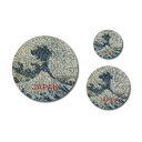 日本製 浮世絵 ステッカー 3点セット 丸型 新品 波 富士山 ホログラム グロス 日本の美しさ お土産 プレゼント おしゃれ キラキラ 派手 和柄 着物 歴史【ホログラム仕様で防水&光沢】