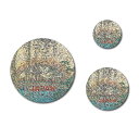 日本製 浮世絵 ステッカー 3点セット 丸型 新品 橋 ホログラム グロス 日本の美しさ お土産 プレゼント おしゃれ キラキラ 派手 和柄 着物 歴史【ホログラム仕様で防水&光沢】