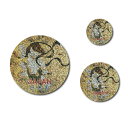 日本製 浮世絵 ステッカー 3点セット 丸型 新品 雷神 らいじん ホログラム グロス 日本の美しさ お土産 プレゼント おしゃれ キラキラ 派手 和柄 着物 歴史【ホログラム仕様で防水&光沢】