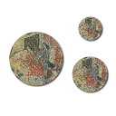 日本製 浮世絵 ステッカー 3点セット 丸型 新品 女性 ホログラム グロス 日本の美しさ お土産 プレゼント おしゃれ キラキラ 派手 和柄 着物 歴史【ホログラム仕様で防水&光沢】