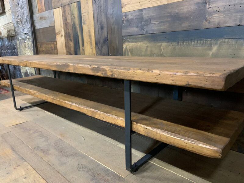 簡単DIYで作るアイアンレッグのテレビ台・ローボード（SPF材/エイジング加工塗装） 長さ900mm