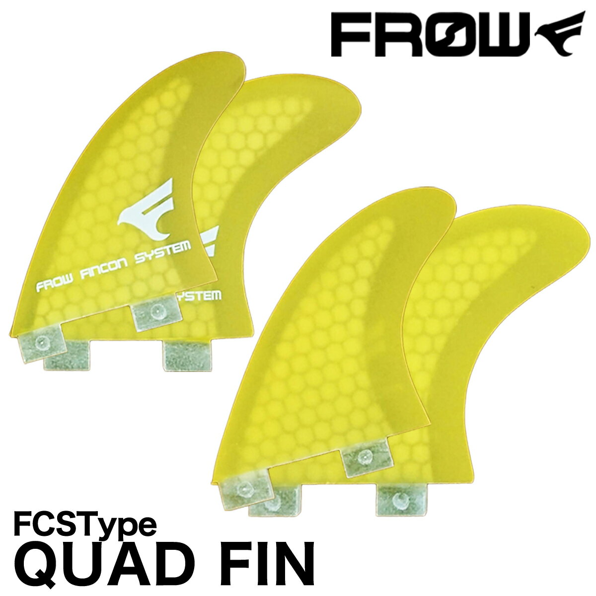 FROW ե ϥ˥ॳ  ե å åɥե FCSե FIN QUAD FCS ȥեå 硼ȥܡ YELLOW  ե եܡ SURFING SURFBOARD ޥ󥹥ݡ  ƥӥƥ 鿴 ӥʡ