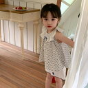 花柄 肩出し 女の子服 赤ちゃん キッズ トップス キッズ服 セットアップ 袖なし 上下セット さわやか かわいい 女の子Tシャツ
