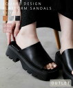 【OUTLET・返品交換不可・クーポン対象外】 アウトレット buaa0011 スクエアトゥデザインサンダル サンダル レディース 靴 厚底 春夏 全3色 全4サイズ Bulue. ブルー 送料無料 B品
